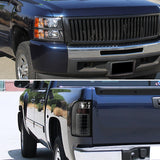 Coolstuffguru Compatible with Chevy Silverado Pickup Crystal Black Headlights+Black LED Tail Lamps