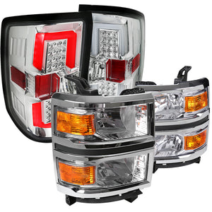 Coolstuffguru Compatible with Chevy Silverado 1500 Pickup Clear Headlights+LED Tail Lights Parking Brake L