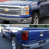 Coolstuffguru Compatible with Chevy Silverado 1500 Pickup Clear Headlights Headlamps+Red/Clear LED Tail Li