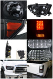 Coolstuffguru Compatible with Toyota Tundra Black Headlights Replacement Pair+Rear LED Tail Lamps