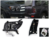 Coolstuffguru DUAL HALO BLACK LED PROJECTOR HEADLIGHTS+SMOKE TAIL LIGHTS 4PC Compatible with 2003-2005 4RUNNER