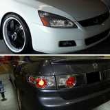 Coolstuffguru Compatible with Honda Accord 4Dr Black Retro Projector Headlights+Tail Brake Lamps Pair