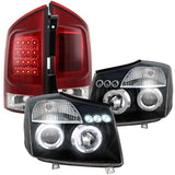 Coolstuffguru DUAL HALO PROJECTOR BLACK HEAD LIGHTS+RED LED BRAKE TAIL LAMPS Compatible with 2005-2007 ARMADA