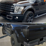 Coolstuffguru Compatible with Ford F150 Chrome Dual Halo Projector Headlights+Smoke LED Tail Lamps