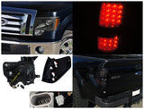 Coolstuffguru Compatible with F150 Black Projector Headlights+Glossy Smoke LED Tail Brake Lamps