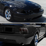 Coolstuffguru Compatible with Ford Mustang Glossy Black Halo Projector Headlights+Smoke Lens Tail Brake La