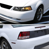 Coolstuffguru Compatible with Ford Mustang Retrofit Black Projector Headlights+Sequential LED Tube Tail Lamps