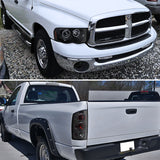 Coolstuffguru GLOSSY Black HALO PRO HEADLIGHT+SMOKE TAIL LAMP+LED 3RD BRAKE Compatible with 2002-2005 DODGE RAM