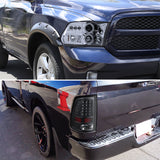 Coolstuffguru Compatible with Dodge Ram 1500 2500 3500 Chrome Halo Projector Headlights+LED Tail Lamps