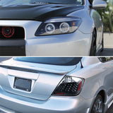 Coolstuffguru BLACK CLEAR LENS HALO PROJECTOR HEADLIGHT+LED REAR TAIL L Compatible with 2005-2010 SCION TC