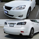 Coolstuffguru Compatible with Lexus IS250 LED Signal Projector Headlights+Black LED Tail Lamps