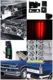 Coolstuffguru Compatible with Chevy Silverado Pickup Black Headlight Bumepr Corner Lamps+Clear LED Tail La