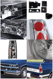 Coolstuffguru Compatible with Chevy Silverado Pickup Black Headlight Bumepr Corner Lamps+Clear Tail Stop L