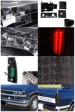 Coolstuffguru Compatible with Chevy Silverado Pickup Black Headlight Bumepr Corner Lamps+Smoke LED Tail La