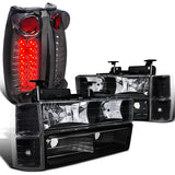 Coolstuffguru Compatible with Chevy Silverado Pickup Black Headlight Bumepr Corner Lamps+Smoke LED Tail La