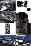 Coolstuffguru Compatible with Chevy Silverado Pickup Black Headlight Bumepr Corner Lamps+Smoke Tail Lamps