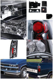 Coolstuffguru Compatible with Chevy Silverado Pickup Black Headlight Bumepr Corner Lamps+Tail Brake Lamps