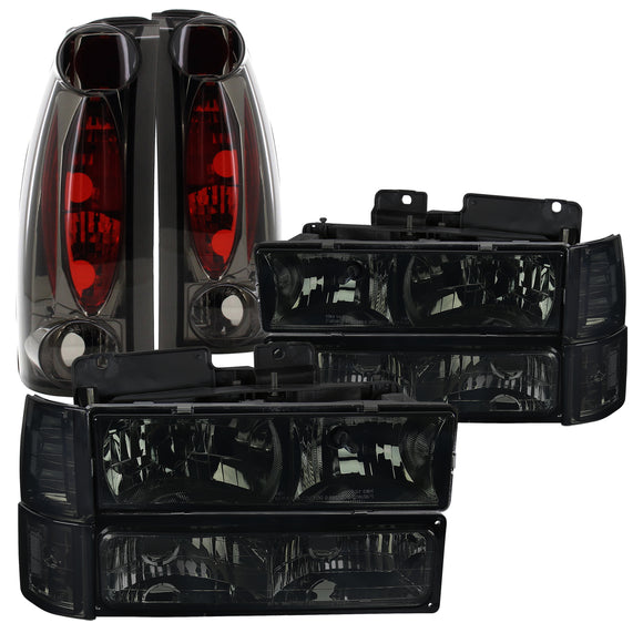 Coolstuffguru Compatible with GMC Yukon Suburban Smoke Headlights Bumper Corner Lamps+Rear Tail Lamps