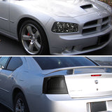 Coolstuffguru Compatible with Dodge Charger Smoke Lens Headlights+Corner Lamps+Glossy Black LED Tail Light