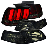 Coolstuffguru Compatible with Ford Mustang Smoke Headlights Headlamps+Red/Smoke Seqential LED Tail Brake L