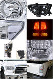 Coolstuffguru Compatible with Toyota Tundra Pickup Chrome Crystal Headlights+Clear LED Tail Lamps