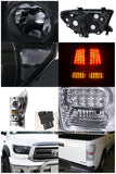 Coolstuffguru Compatible with Toyota Tundra Pickup Crystal Black Headlights+Chrome LED Tail Lamps