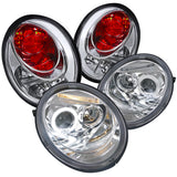 Coolstuffguru HALO PROJECTOR HEADLIGHTS+CLEAR ALTEZZA TAIL LIGHTS PAIR Compatible with 1998-2005 VW BEETLE