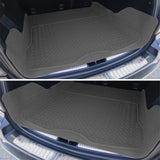 Coolstuffguru Universal Fitment 4Pc Gray Heavy Duty All Weather 3D Rubber Floor Mats Front + Rear + Trunk Truck SUV