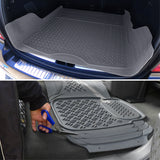 Coolstuffguru Universal Fitment 5 Piece Gray Heavy Duty All Weather 3D Rubber Floor Mats Front + Rear + Trunk Truck SUV