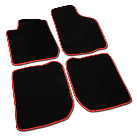 Coolstuffguru Compatible with Volkswagen Golf Gti Black w/ Red Trim Floor Mat Mats, Gti Logo