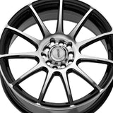 1 X Maxxim 44B Champ 15X6.5 4X100 73.1 Hub +38 Offset Machined Face w/Gloss Black Wheel Rim