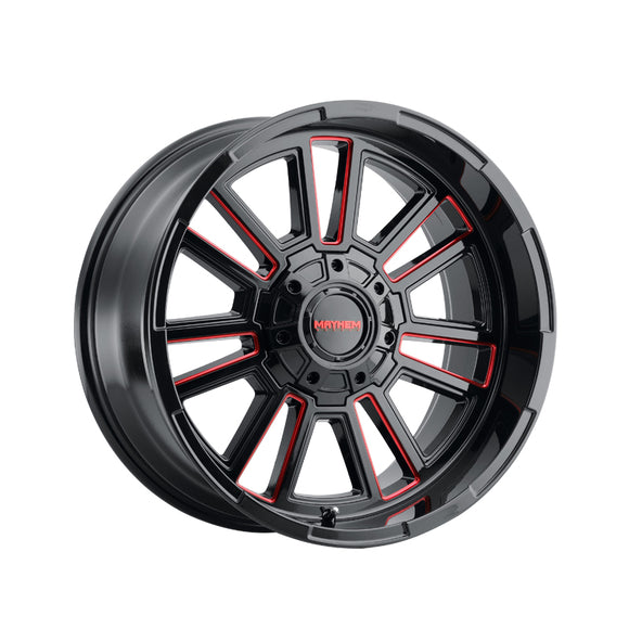 1 X MAYHEM APOLLO 20X9 8-165.1 125.2 Hub 18 Offset Black Wheel Rim