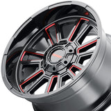 1 X MAYHEM APOLLO 20X9 8-165.1 125.2 Hub 18 Offset Black Wheel Rim