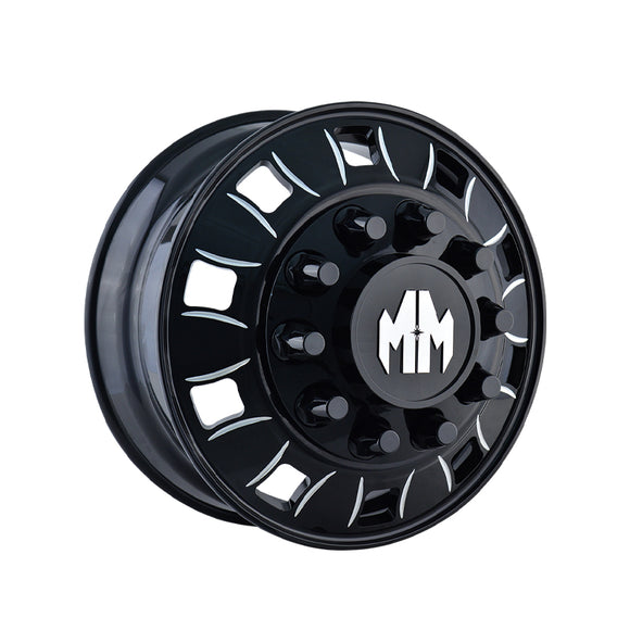 1 X MAYHEM BIGRIG 24.5X8.25 10-285.75 220.1 Hub 168 Offset Black Wheel Rim