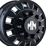 1 X MAYHEM BIGRIG 22.5X8.25 10-285.75 220.1 Hub 169 Offset Black Wheel Rim