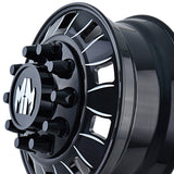 1 X MAYHEM BIGRIG 22.5X8.25 10-285.75 220.1 Hub 169 Offset Black Wheel Rim