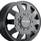 1 X MAYHEM CHALLENGER 22X8.25 10-225 170.1 Hub 169 Offset Black Wheel Rim