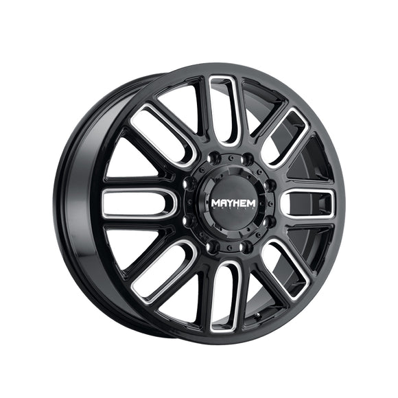 1 X MAYHEM COGENT DUALLY 22X8.25 8-165.1 121.3 Hub 115 Offset Black Wheel Rim