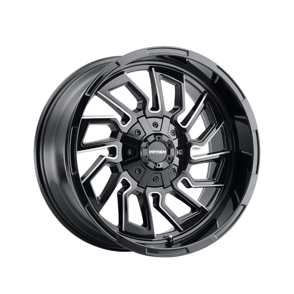 1 X MAYHEM FLYWHEEL 22X10 8-165.1 125.2 Hub -19 Offset Black Wheel Rim