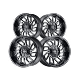1 X MAYHEM FLYWHEEL 22X10 8-165.1 125.2 Hub -19 Offset Black Wheel Rim