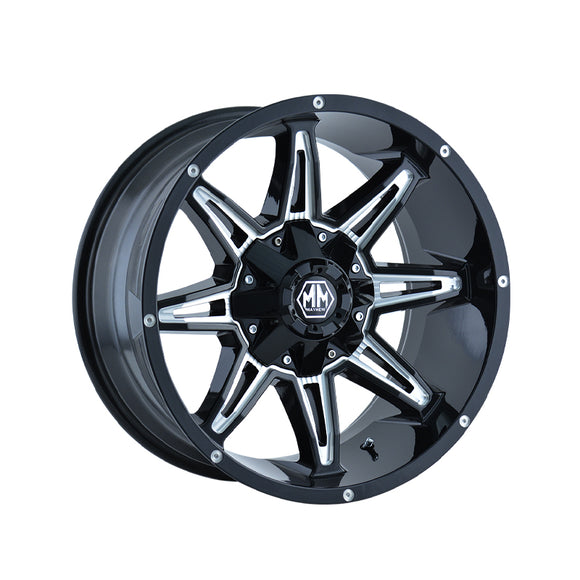 1 X MAYHEM RAMPAGE 17X9 5-127/5-139.7 87 Hub -12 Offset Black Wheel Rim