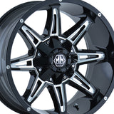 1 X MAYHEM RAMPAGE 20X9 8-165.1 130.8 Hub 0 Offset Black Wheel Rim