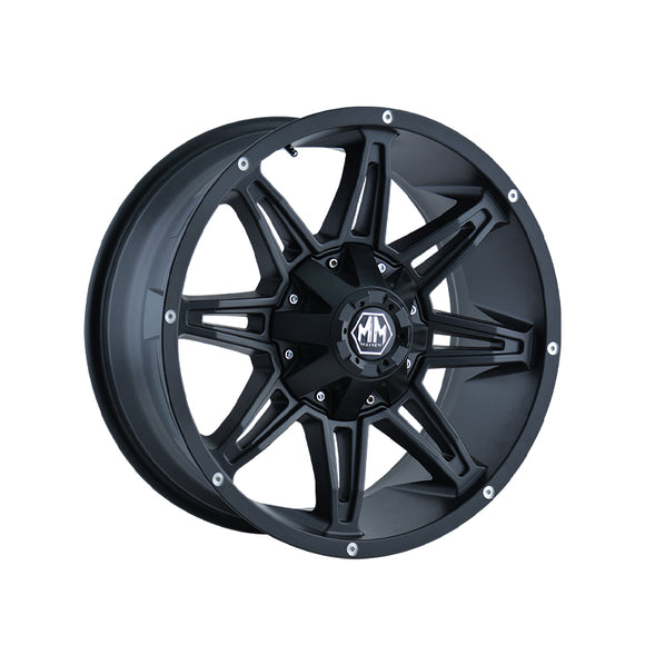 1 X MAYHEM RAMPAGE 18X9 8-165.1 130.8 Hub -12 Offset Black Wheel Rim
