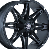 1 X MAYHEM RAMPAGE 20X10 8-180 124.1 Hub -25 Offset Black Wheel Rim