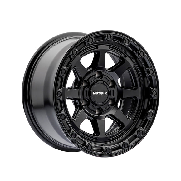 1 X MAYHEM RIDGELINE 17X8.5 6-139.7 106.1 Hub 6 Offset Black Wheel Rim