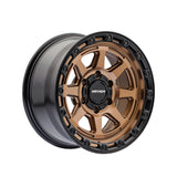 1 X MAYHEM RIDGELINE 17X8.5 6x139.7 106.1 Hub -6 Offset Satin Bronze/Black Lip Wheel Rim