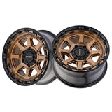 1 X MAYHEM RIDGELINE 17X8.5 6x139.7 106.1 Hub -6 Offset Satin Bronze/Black Lip Wheel Rim