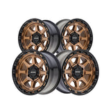 1 X MAYHEM RIDGELINE 17X8.5 6x139.7 106.1 Hub 6 Offset Satin Bronze/Black Lip Wheel Rim