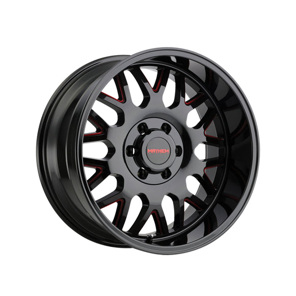 1 X MAYHEM TRIPWIRE 20X9 8-165.1 130.8 Hub 18 Offset Black Wheel Rim