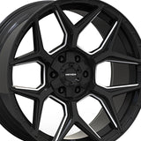 1 X MAYHEM VANQUISH 22X10 6-135/6-139.7 106.1 Hub -19 Offset Black Wheel Rim